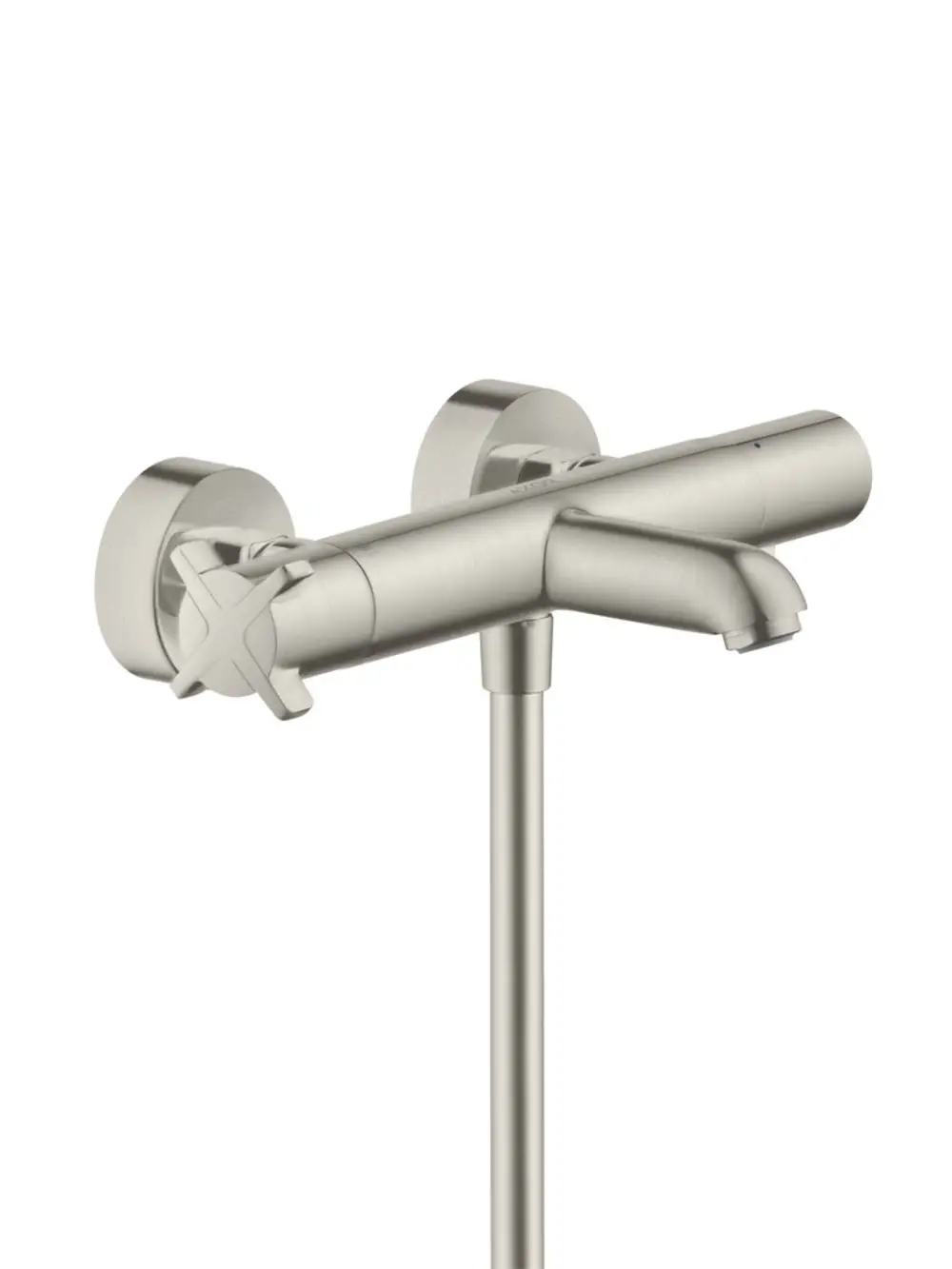 Thermostat für die Wandmontage aus Edelstahl, hergestellt von AXOR, mit einem klaren und funktionalen Design, geeignet für Wannenanwendungen.